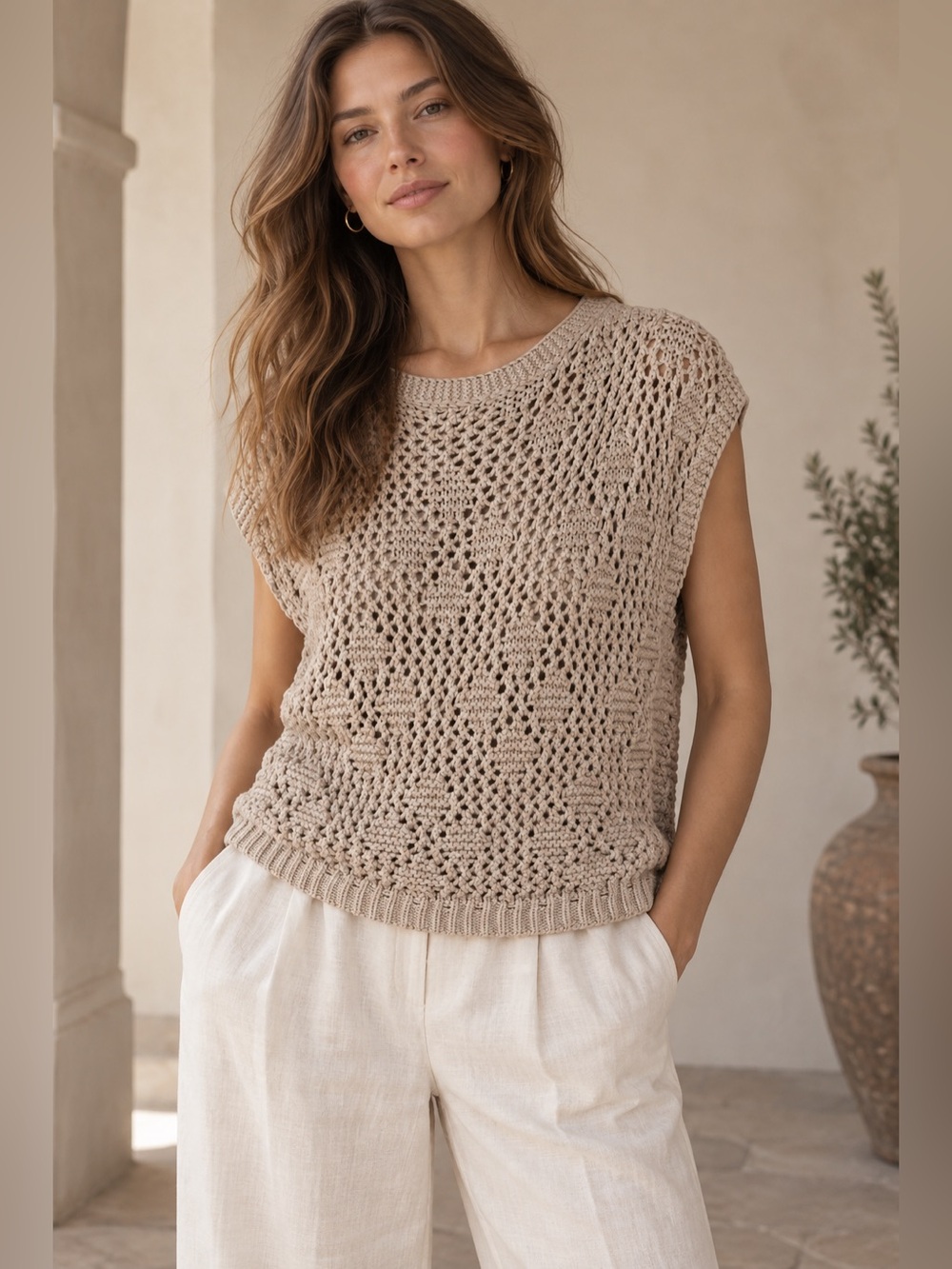 Marc Cain Crochet Knit Top Size N3 / 8